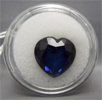 Large blue heart Sapphire gemstone.