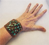 1970s Bell Trading Turquoise Copper Cuff Bracelet