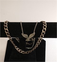 Men's Chains and Eagle Pendant