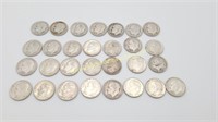 29 Silver Roosevelt Dimes Lot 1946 - 1964