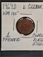1969D w. German coin