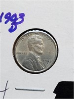 AU 1943-D Steel Wheat Penny