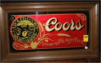 Coors Framed Mirror (has small crack)