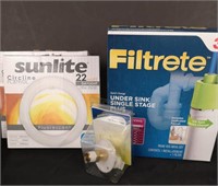 Filtrete water filtration system and light bulbs
