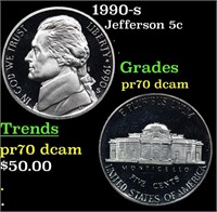 Proof 1990-s Jefferson Nickel 5c Grades GEM++ Proo