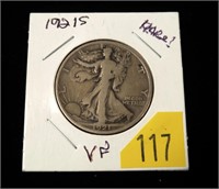 1921-S Walking Liberty half dollar, VF-20,