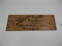Wooden Advertising Box End - Libby's Food