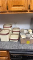 Tupperware container set, vintage chopper,