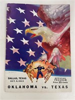 1943 Oklahoma Vs. Texas Official Program