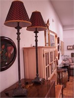 Pair of decorative metal table lamps