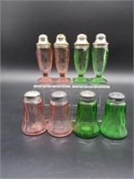 4 PR. DEPRESSION GLASS SALT/PEPPER SETS: