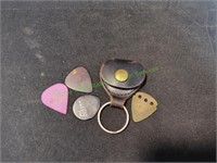 Vintage Guitar Picks w/Pick Key Ring Holder