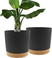 QCQHDU Plant Pots, 12in, Indoor/Outdoor, Grey