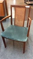 CANE BACK MID CENTURY DINING ARM CHAIRS (2x)