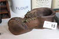 CALIFORNIA REDWOOD CARVED WOODEN SHOE