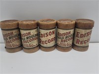 5 Antique Edison Gold Moulded Records
