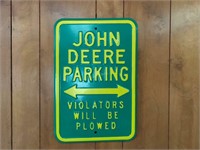 john Deere parking sign
