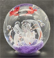 (E) Lily and Butterfly Blown Art Glass