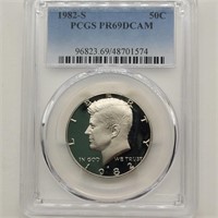 1982 S PCGS PR69DCAM KENNEDY HALF DOLLAR