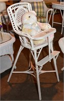 Wicker highchair & doll