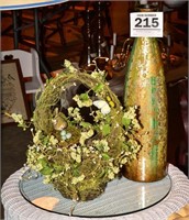 Charming, mossy basket with bird and nest