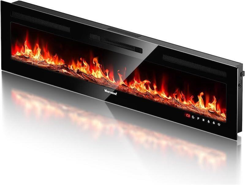 VISVEIL Electric Fireplace Heater 70", 750-1500W