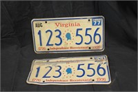 '77 Virginia Matching License Plates-123 556
