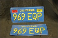 '72-'73 California Matching License Plates