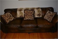 456: Chair and Ottoman, Couch, leather