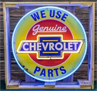 We Use Genuine Chevrolet Parts Neon Sign In Crate