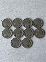 Lot of (10) Old Buffalo Nickels