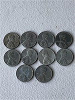 Lot of (10) 1943 Steel Pennies
