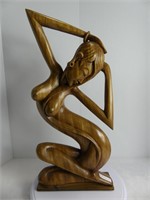 CARVED WOODEN LADY FIGURE