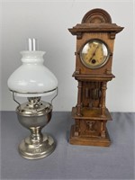 Miniature Grandfather Clock & Lamp