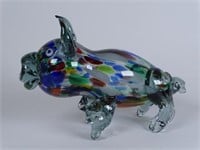 ART GLASS FIGURAL PIG