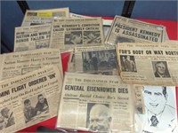 Large lot of historical news papers. Kennedy 1960s