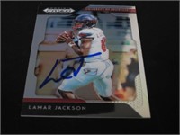 Lamar Jackson Signed Trading Card COA Pros