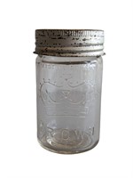 Clear Sm Crown Jar w Lid