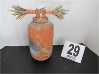 10" Lidded Pottery Signed by Artist