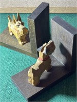 Wood Dog Bookends