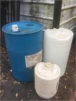 Lot of 3 Plastic Barrels