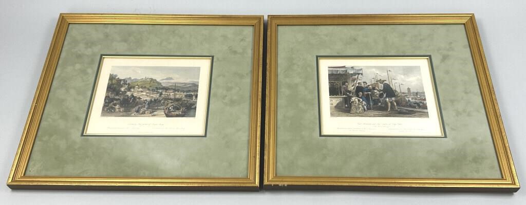 Pair of Engraved Japanese Lithographs.