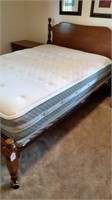 FULL BED, UPRIGHT CHEST OF DRAWERS, DRESSER W/