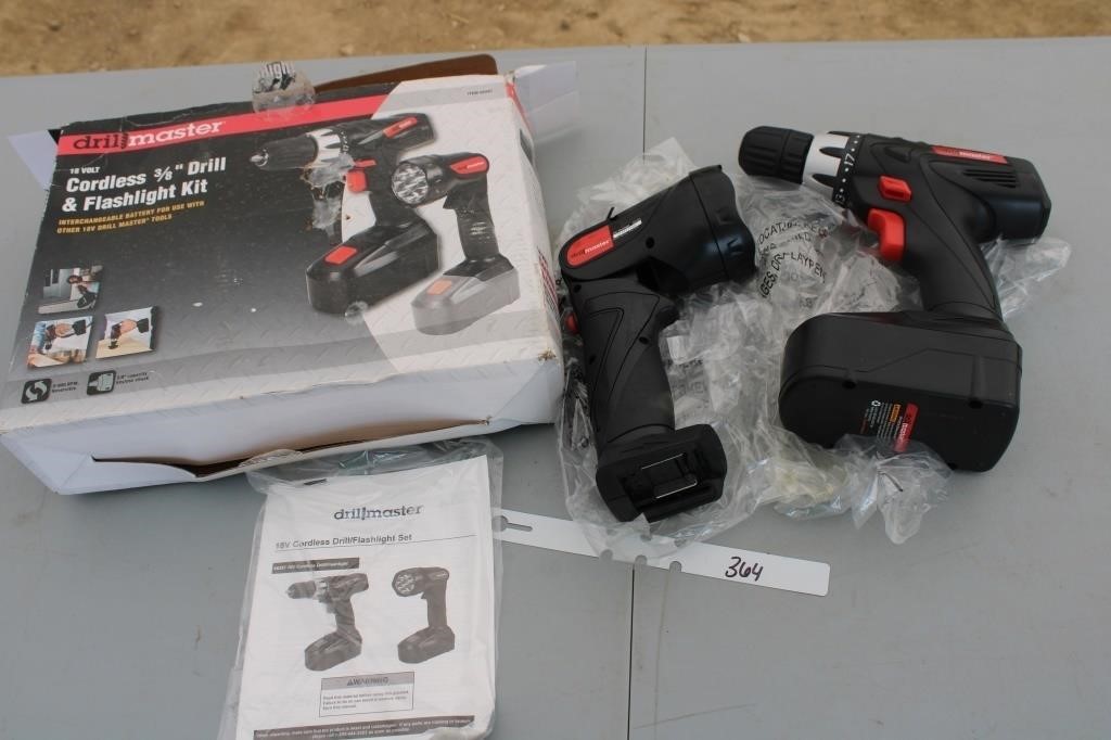 NIB cordless 3/8" drill with flashlight kit