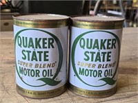 Lot of 2 FULL Cans of Quaker State Motor Oil