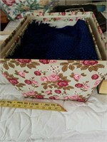 2 rose decorative storage baskets with shaws