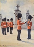 Hugh Boycott Brown Oil on Board The Queen's Guard