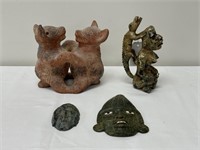 Stone Carved and Pottery Figurines