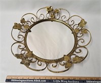 Vintage Metal Framed Circle Mirror