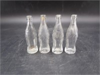 4 Vintage Mini Coca Cola Bottles